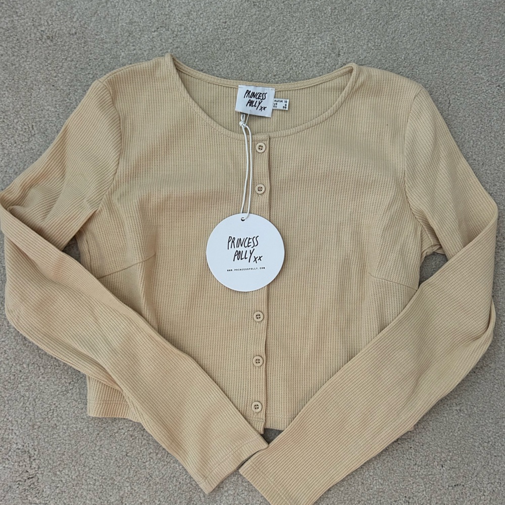 Princess Polly Knit Button-Up Top